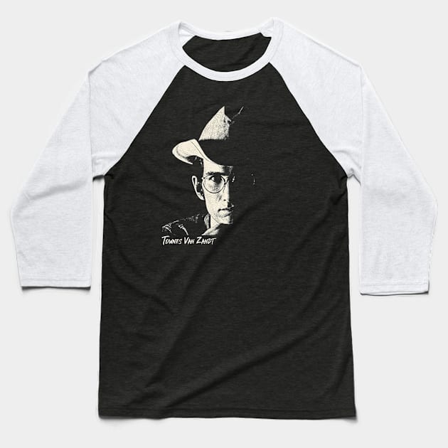 Portarit Retro Townes Van Zandt Baseball T-Shirt by DudiDama.co